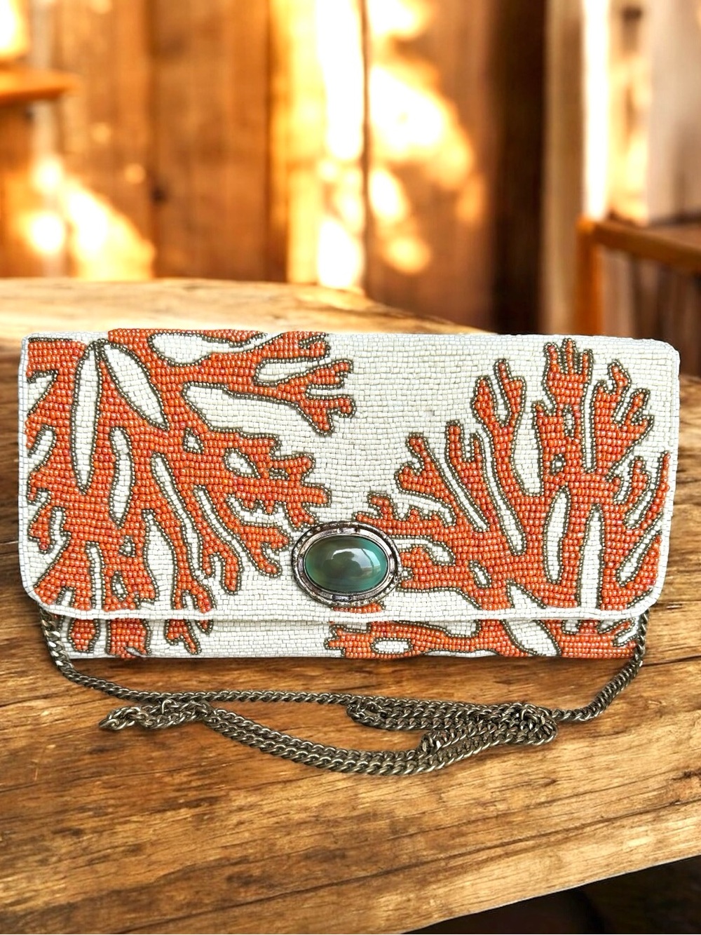 🆕 Mary Frances Beaded Flap Shoulder Bag Clutch